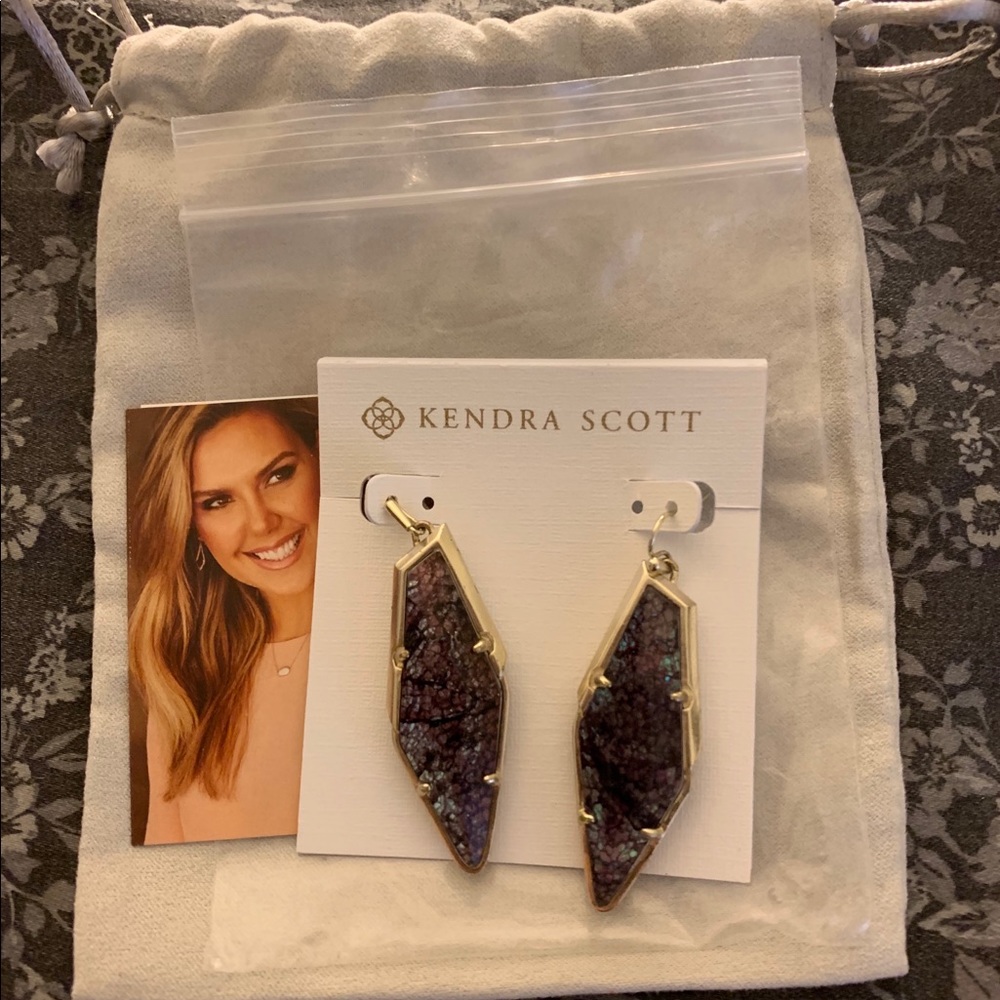 Bexley Drop Earrings In Navy Crackle Illusion